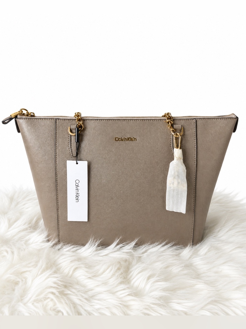 Calvin Klein Tote Shoulder Bag with Charm